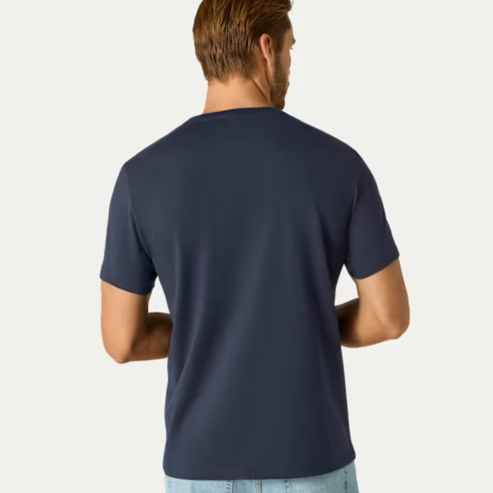 Bombas Men's Midnight Navy Pima Cotton Crewneck T-Shirt - Picture 2 of 3